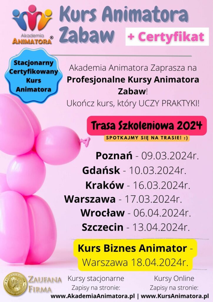 Kurs Animatora 2024 - AkademiaAnimatora.pl Kurs Animatora 2024 - AkademiaAnimatora.pl