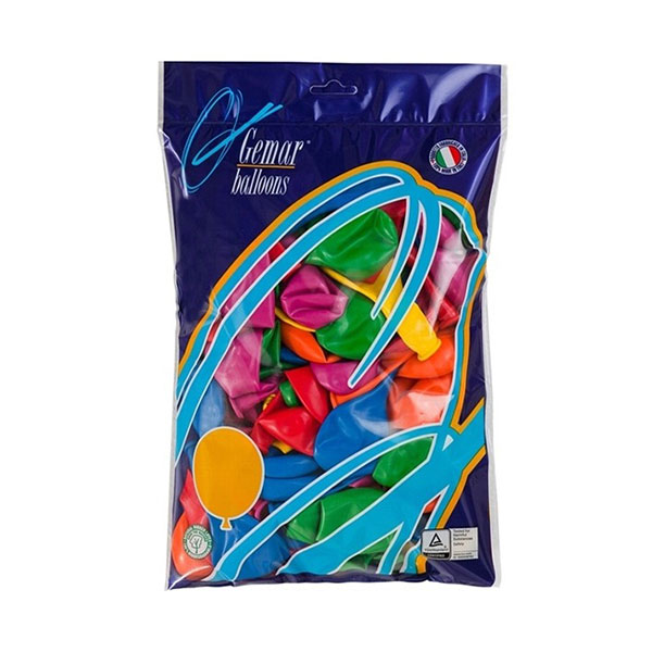 Balony okrągłe Gemar – Pastelowe Kolorowe – 10 cali – 100 sz