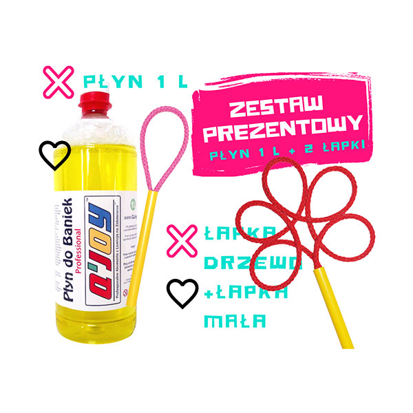 Bańki Mydlane – Płyn do banek 1l + 2 x Obręcz do Baniek