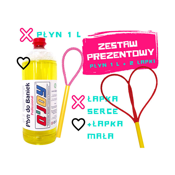 Bańki Mydlane – Płyn do baniek 1l + 2 x Obręcz do Baniek
