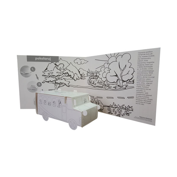 Kolorowanka 3D – Autobus + Plansza + Bajka Dydaktyczna