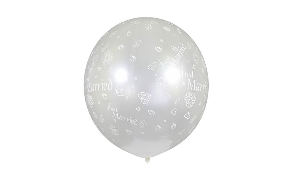 Balon KULA – z nadrukiem Just Married – 0.85m