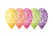 Balony z Nadrukiem – Witrażowe Liście Dekoracyjne – 5 sztuk
