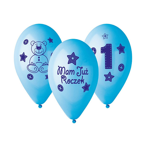 Balony na Roczek – Mam Już Roczek – Dla Chłopca – Niebieskie