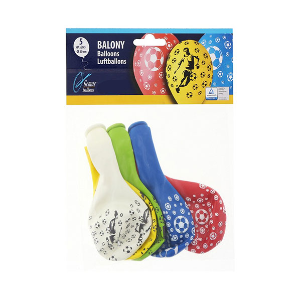 Balony Piłkarze Balony z Nadrukiem Piłka Nożna – 5 sztuk