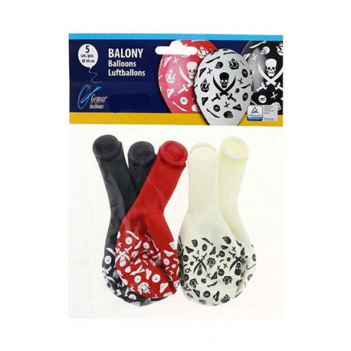 Balony Piraci – Balony z Nadrukiem PIRAT – 5 sztuk
