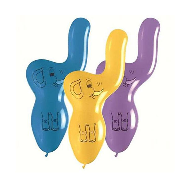 Balony SŁONIE kolorowe duże – 90 cm/ 50 szt. – Gemar