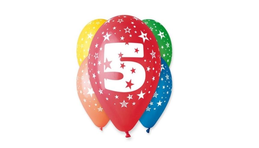 Balony Urodzinowe z nadrukiem – 5 – 5 szt.