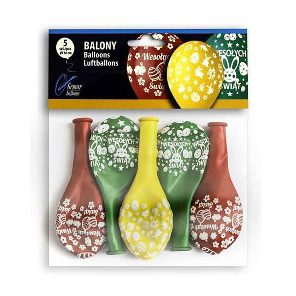 Balony na Wielkanoc – Balony Wielkanocne – 5 sztuk