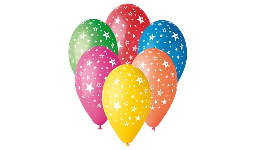 Balony Gwiazdki – Balony z Nadrukiem Gwiazdy – 5 sztuk