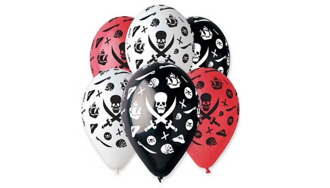 Balony Piraci – Balony z Nadrukiem PIRAT – 5 sztuk