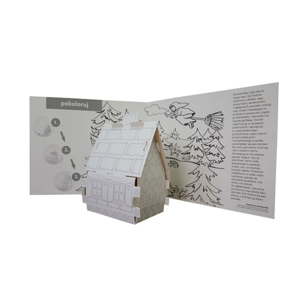 Kolorowanka 3D – Piernikowy Domek + Plansza + Bajka