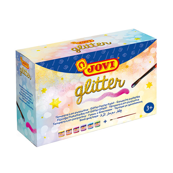 Farby brokatowe plakatowe JOVI – szkolne – 6 kolorów