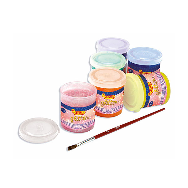 Farby brokatowe plakatowe JOVI – szkolne – 6 kolorów