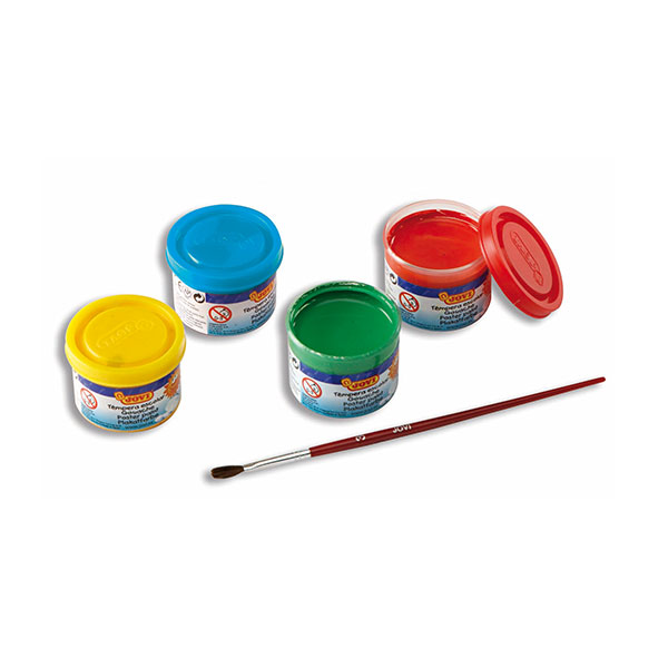 Farby plakatowe szkolne z pędzelkiem 5 kolorów