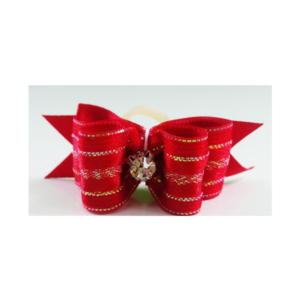 Kokardka dla Psa z brylancikiem czerwona – Deluxe