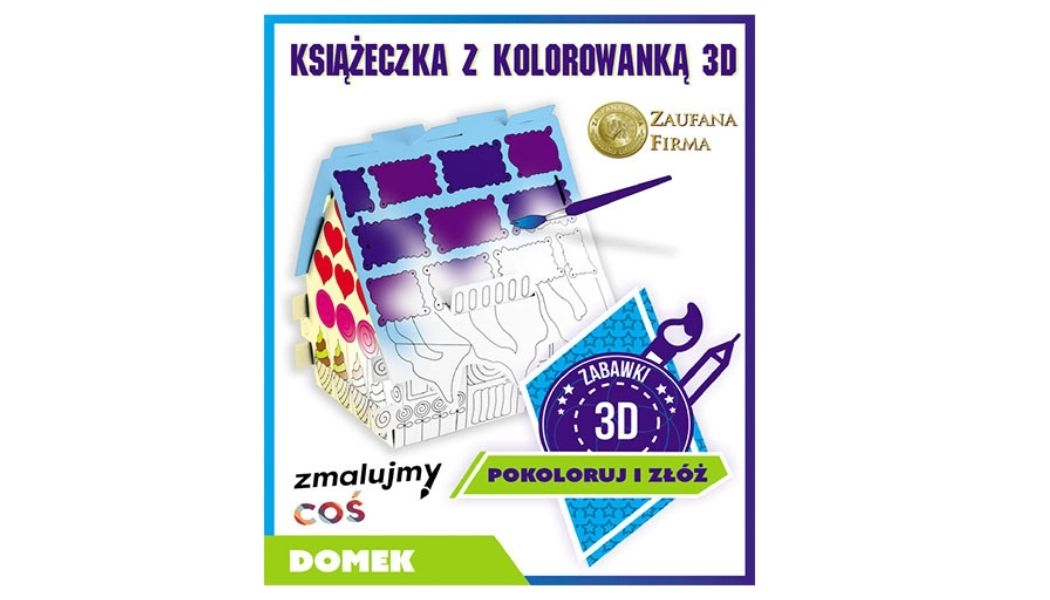 Kolorowanka 3D – Piernikowy Domek + Plansza + Bajka