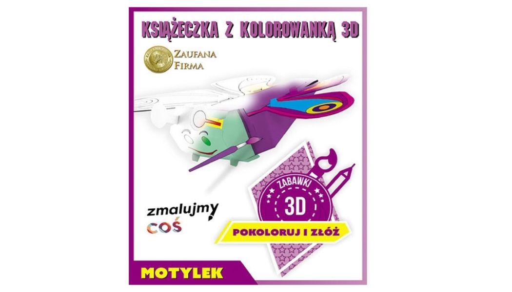 Kolorowanka 3D – Motyl + Plansza + Bajka Dydaktyczna