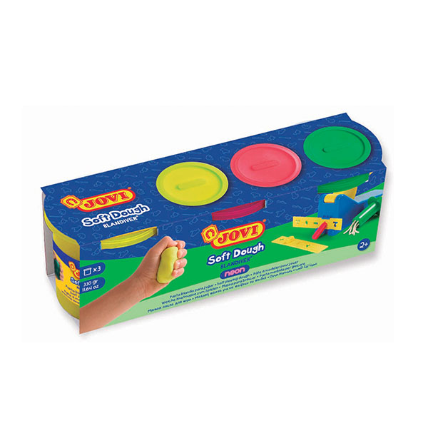 Masa plastyczna JOVI – Ciastoplastolina – 3 kolory – fluo