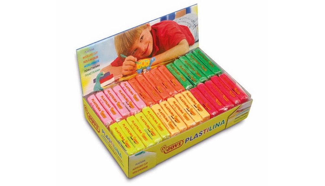 Plastelina w kostkach JOVI – 30 x 50g – 6 kolorów fluo