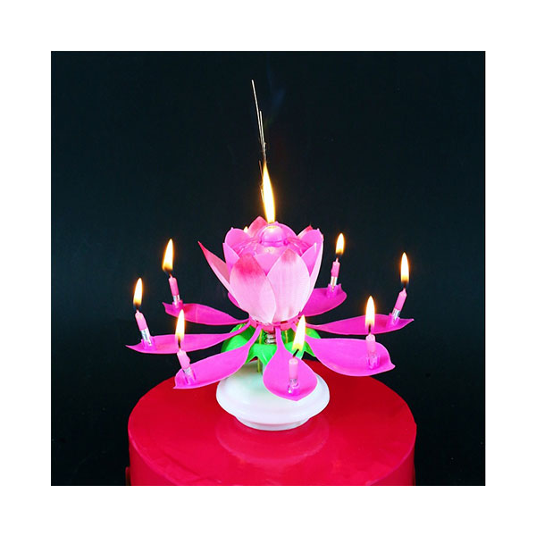 Świeczka grająco – tańcząca RÓŻOWA z fontanną tortową – HIT!