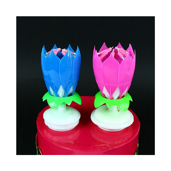 Świeczka grająco tańcząca NIEBIESKA z fontanną tortową – HIT