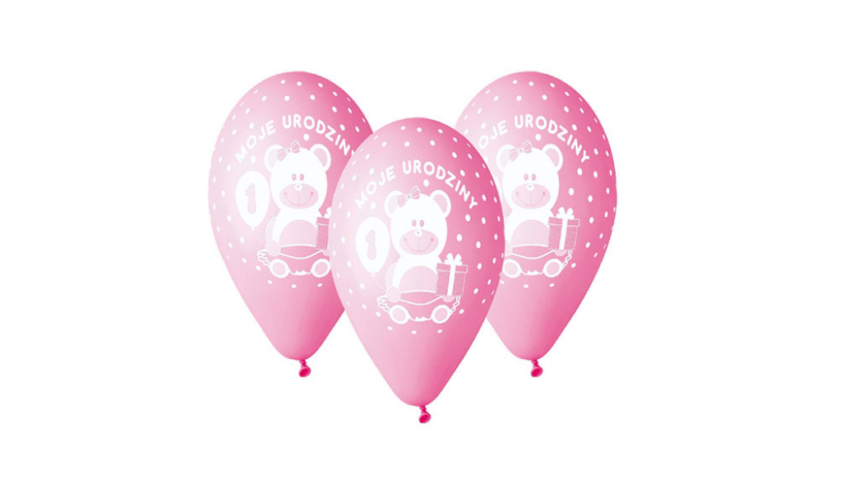 Balony Urodzinowe dla Dziewczynki – Balony na Roczek – Miś