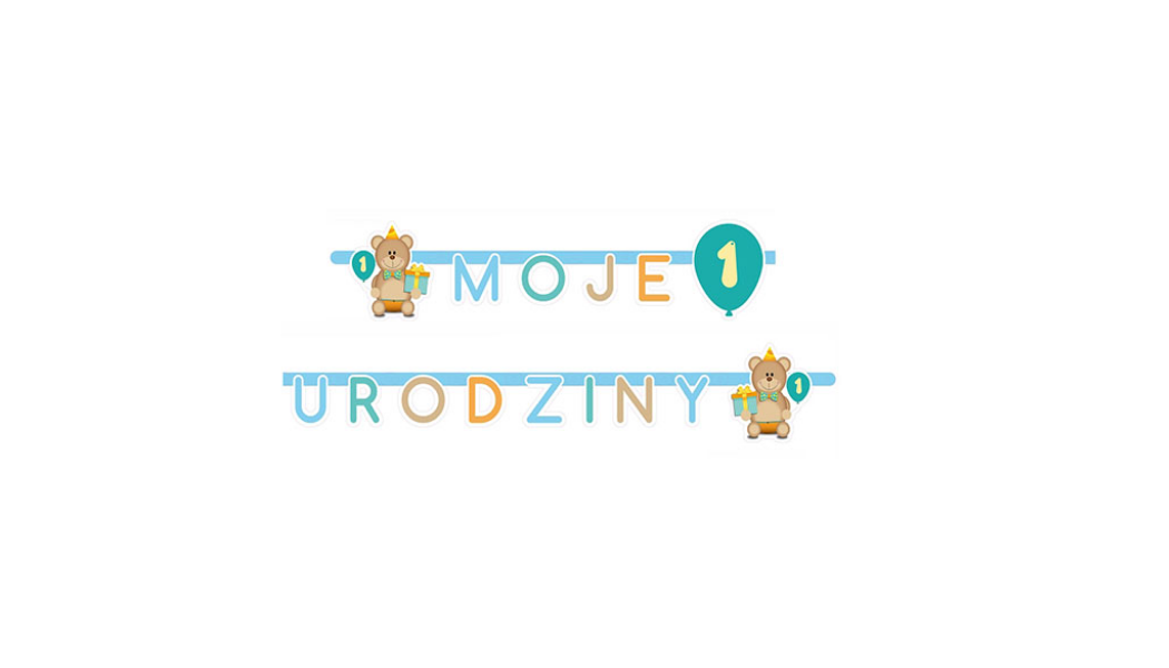 Girlanda Urodzinowa na Roczek – Girlanda Na Roczek Niebieska