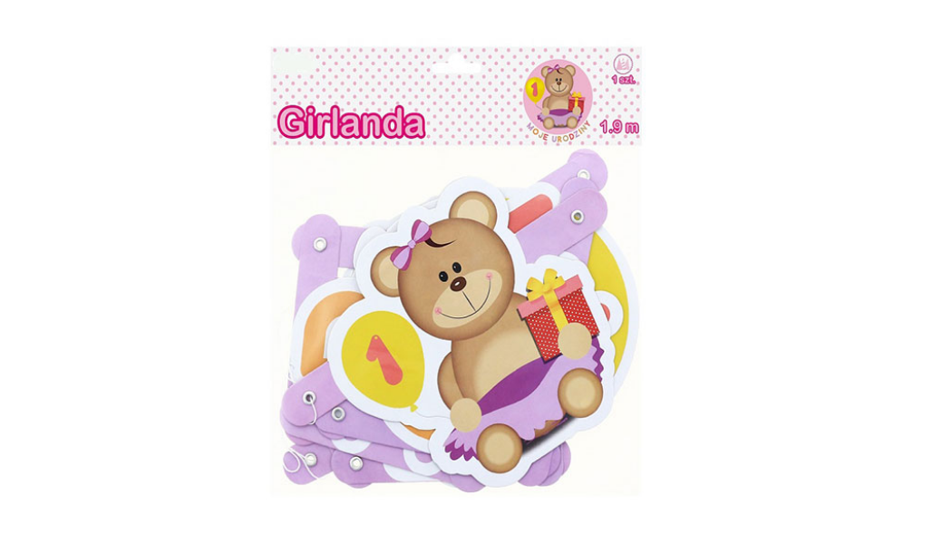 Girlanda Urodzinowa na Roczek – Girlanda Na Roczek Różowa