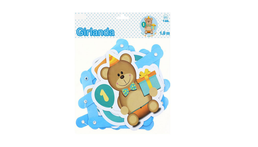 Girlanda Urodzinowa na Roczek – Girlanda Na Roczek Niebieska